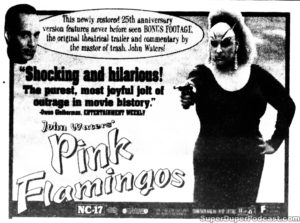 PINK FLAMINGOS- Newspaper ad. April 16, 1997.