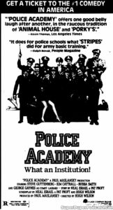 POLICE ACADEMY- Newspaper ad. April 10, 1984.