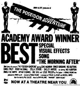 THE POSEIDON ADVENTURE- Newspaper ad. April 16, 1973.