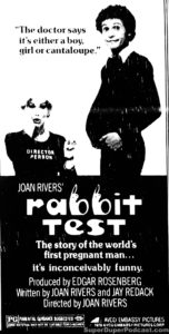 RABBIT TEST- Newspaper ad. April 4, 1978.