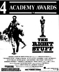 THE RIGHT STUFF- Newspaper ad. April 13, 1984.