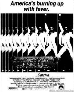 SATURDAY NIGHT FEVER- Newspaper ad. April 14, 1978.