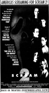 SCREAM 2- Newspaper ad. April 17, 1998.