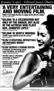 SELENA- Newspaper ad. April 1, 1997.