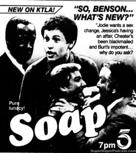 SOAP- KTLA television guide ad. April 1, 1986.