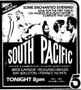 SOUTH PACIFIC- KTLA television guide ad. April 25, 1983.