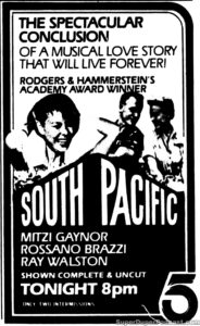 SOUTH PACIFIC- KTLA television guide ad. April 26, 1983.