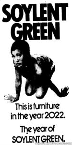 SOYLENT GREEN- Newspaper ad. April 10, 1973.