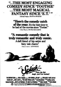 SPLASH- Newspaper ad. April 10, 1984.