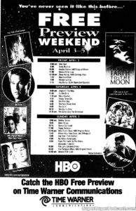 STAR TREK FIRST CONTACT- HBO television guide ad. April 3, 1998.