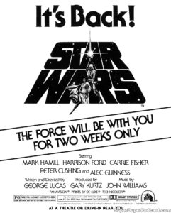 STAR WARS- Newspaper ad. April 10, 1981.