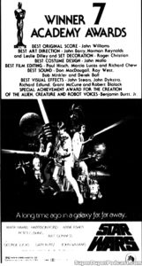 STAR WARS- Newspaper ad. April 7, 1978.