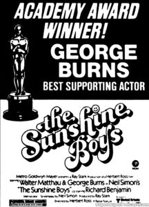 THE SUNSHINE BOYS- Newspaper ad. April 19, 1976.