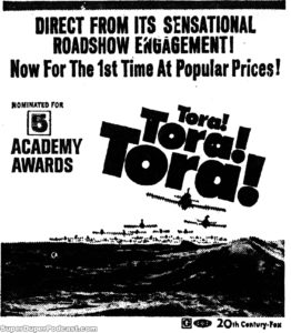 TORA! TORA! TORA!- Newspaper ad. April 6, 1971.