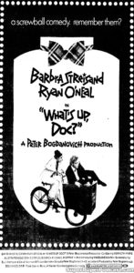 WHAT'S UP, DOC?- Newspaper ad. April 15, 1972.