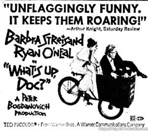 WHAT'S UP, DOC?- Newspaper ad. April 23, 1972.