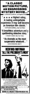 ALL THE PRESIDENT'S MEN- Newspaper ad. May 11, 1976.