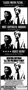 ALL THE PRESIDENT'S MEN- Newspaper ad. May 18, 1976.