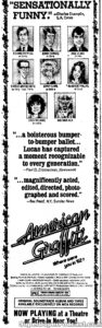 AMERICAN GRAFFITI- Newspaper ad. May 14, 1974.