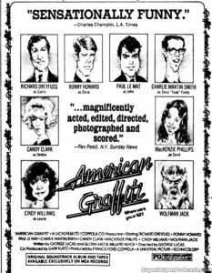 AMERICAN GRAFFITI- Newspaper ad. May 18, 1974.