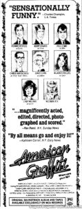 AMERICAN GRAFFITI- Newspaper ad. May 13, 1974.