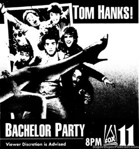 BACHELOR PARTY- Television guide ad. May 2, 1989.