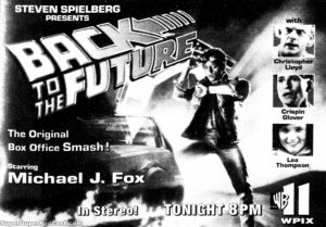 BACK TO THE FUTURE- WPIX television guide ad. May 5, 1995.