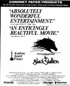 THE BLACK STALLION- Newspaper ad. May 21, 1980.