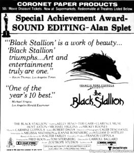 THE BLACK STALLION- Newspaper ad. May 8, 1980.