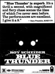 BLUE THUNDER- Newspaper ad. May 14, 1983.