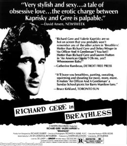 BREATHLESS- Newspaper ad. May 19, 1983.