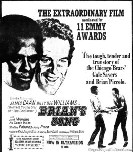 BRIAN'S SONG- Newspaper ad. April 30, 1972.