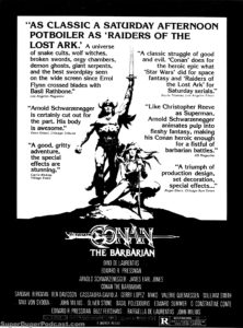 CONAN THE BARBARIAN- Newspaper ad. May 21, 1982.