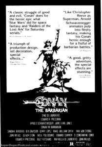 CONAN THE BARBARIAN- Newspaper ad.
May 31, 1982.