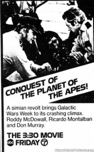 CONQUEST OF THE PLANET OF THE APES- ABC television guide ad. May 12, 1984.