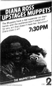 DIANA ROSS/THE MUPPET SHOW- CBS television guide ad. May 19, 1980.