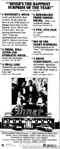 DINER- Newspaper ad. May 16, 1982.