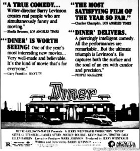 DINER- Newspaper ad. May 17, 1982.