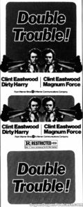 DIRTY HARRY/MAGNUM FORCE- Newspaper ad. May 11, 1975.