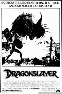 DRAGONSLAYER- Newspaper ad. May 14, 1982.