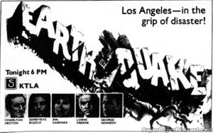 EARTHQUAKE- KTLA television guide ad. May 10, 1980.