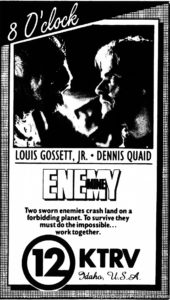 ENEMY MINE- KTRV television guide ad. May 18, 1990.