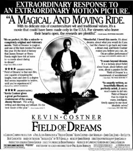 FIELD OF DREAMS- Newspaper ad. April 30, 1989.