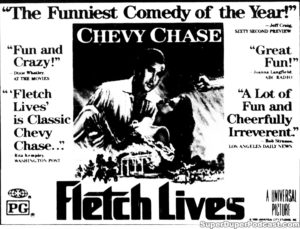 FLETCH LIVES- Newspaper ad. May 4, 1989.