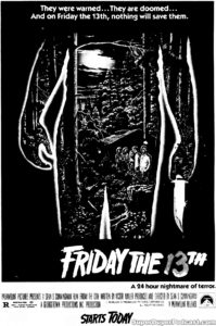 FRIDAY THE 13TH- Newspaper ad. May 9, 1980.