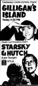 GILLIGAN'S ISLAND/STARSKY & HUTCH- Television guide ad. May 5, 1980.