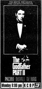 THE GODFATHER PART II- KCOP Television guide ad. April 30, 1990.