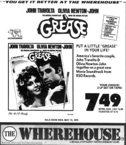 GREASE- Newspaper ad. May 7, 1978.