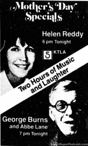 HELEN REDDY- KTLA television guide ad. May 14, 1978.