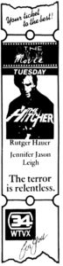 THE HITCHER- WTVX television guide ad. May 15, 1990.